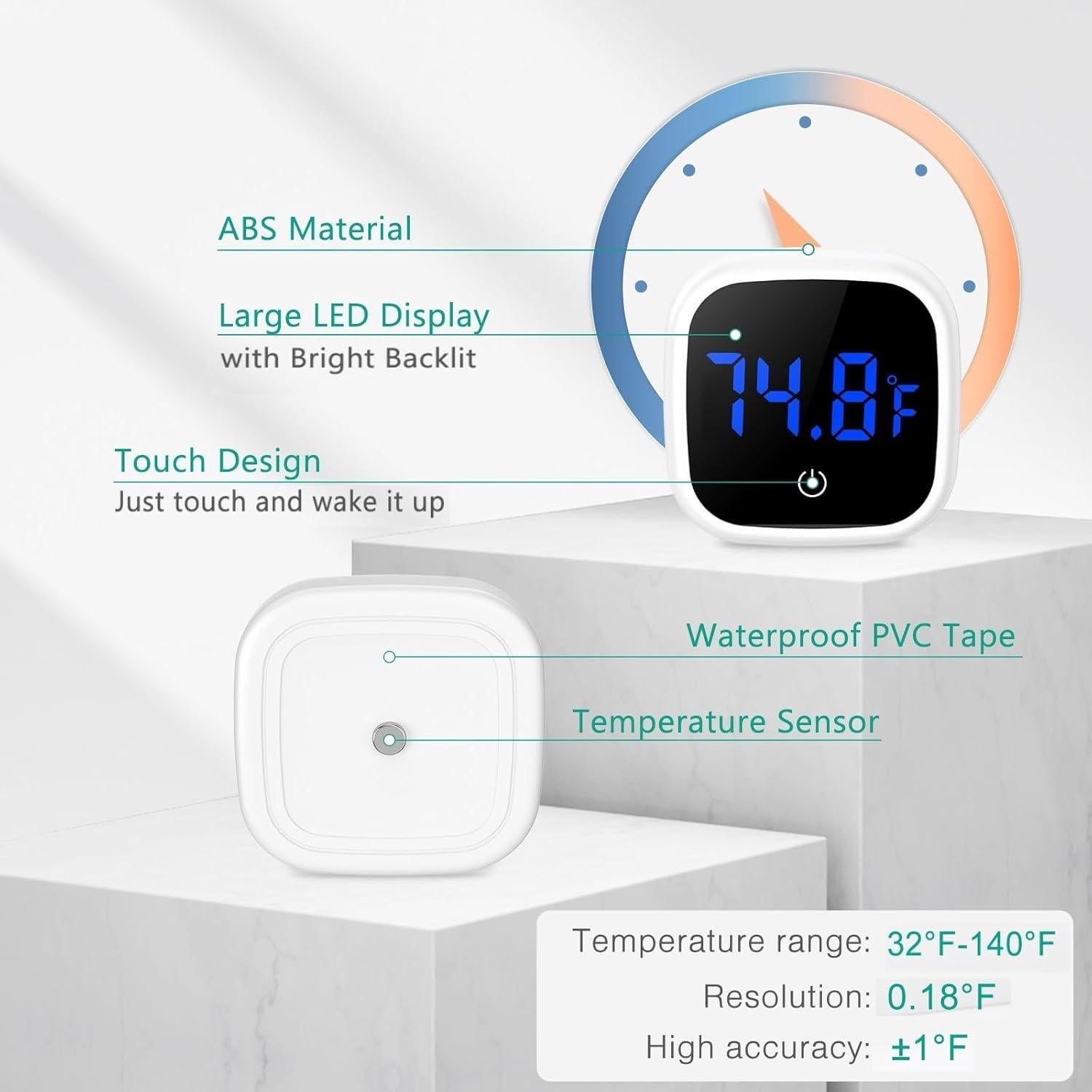 Termómetro Digital para Acuario ORIA - 2 PCS, Alta Precisión