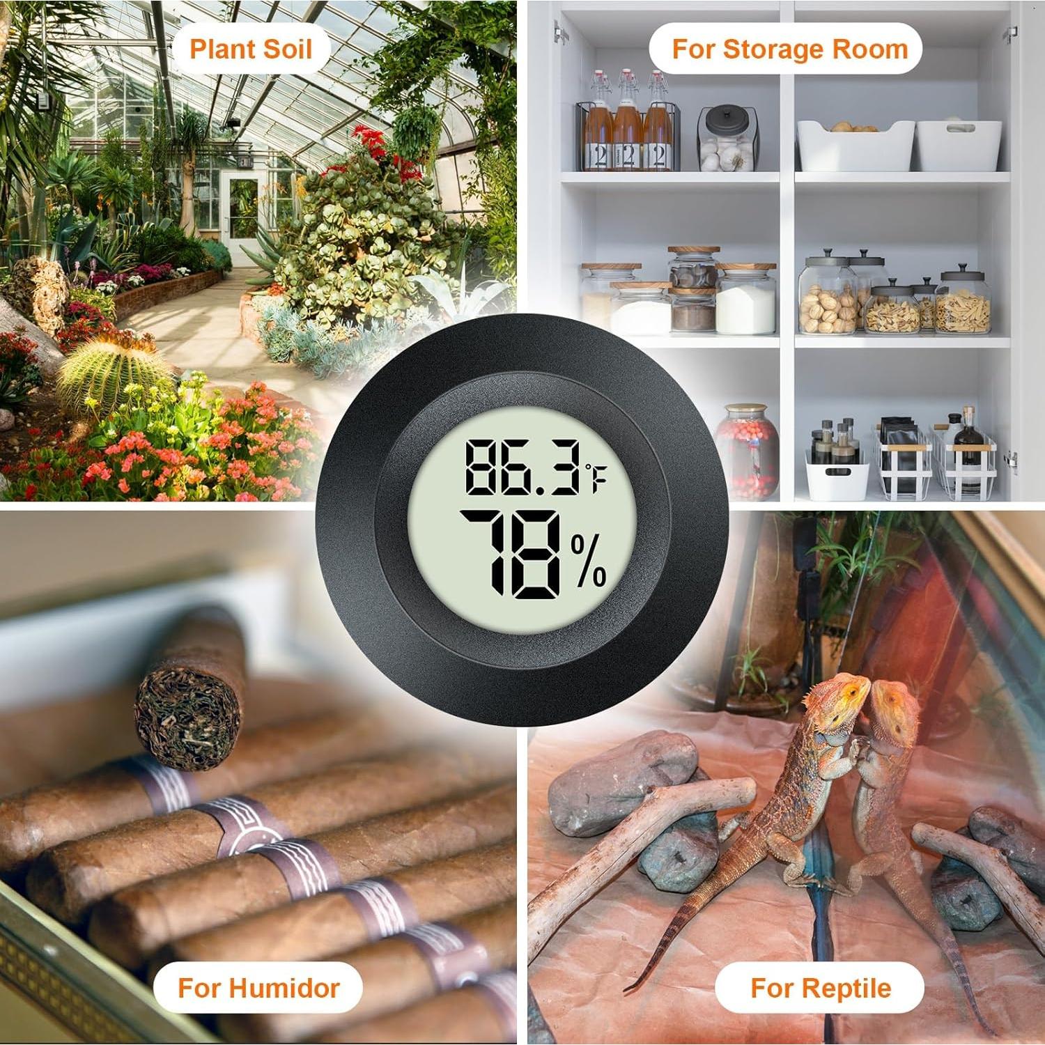 Paquete de 2 Higrómetros Termómetros Digitales DWEPTU LCD