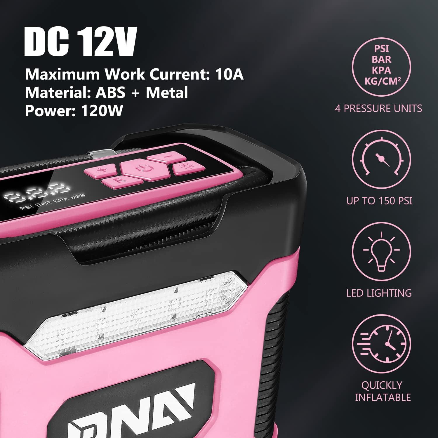 Inflador de Neumáticos Digital DNA MOTORING Rosa 12V