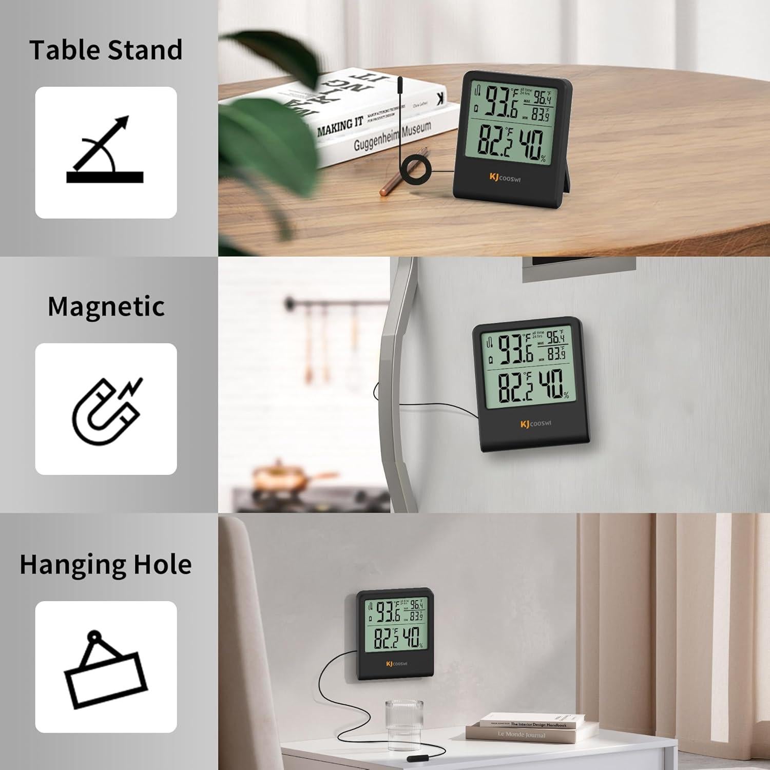 Termómetro Digital Interior Exterior JINGHE GSH-MC06E-1-B con Sonda