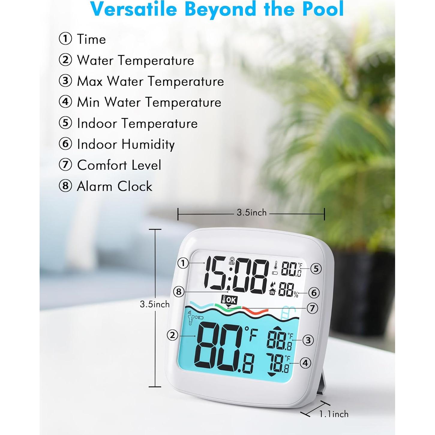 Termómetro Solar Flotante Digital NoWoW IPX8 para Piscina