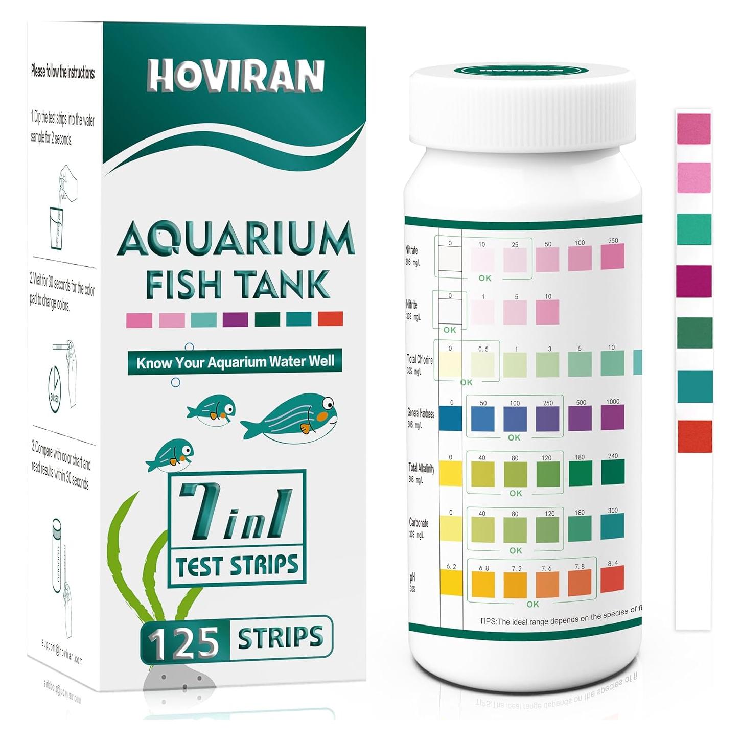 Tiras de Prueba para Acuarios 7 en 1 HOVIRAN - 125 Unidades