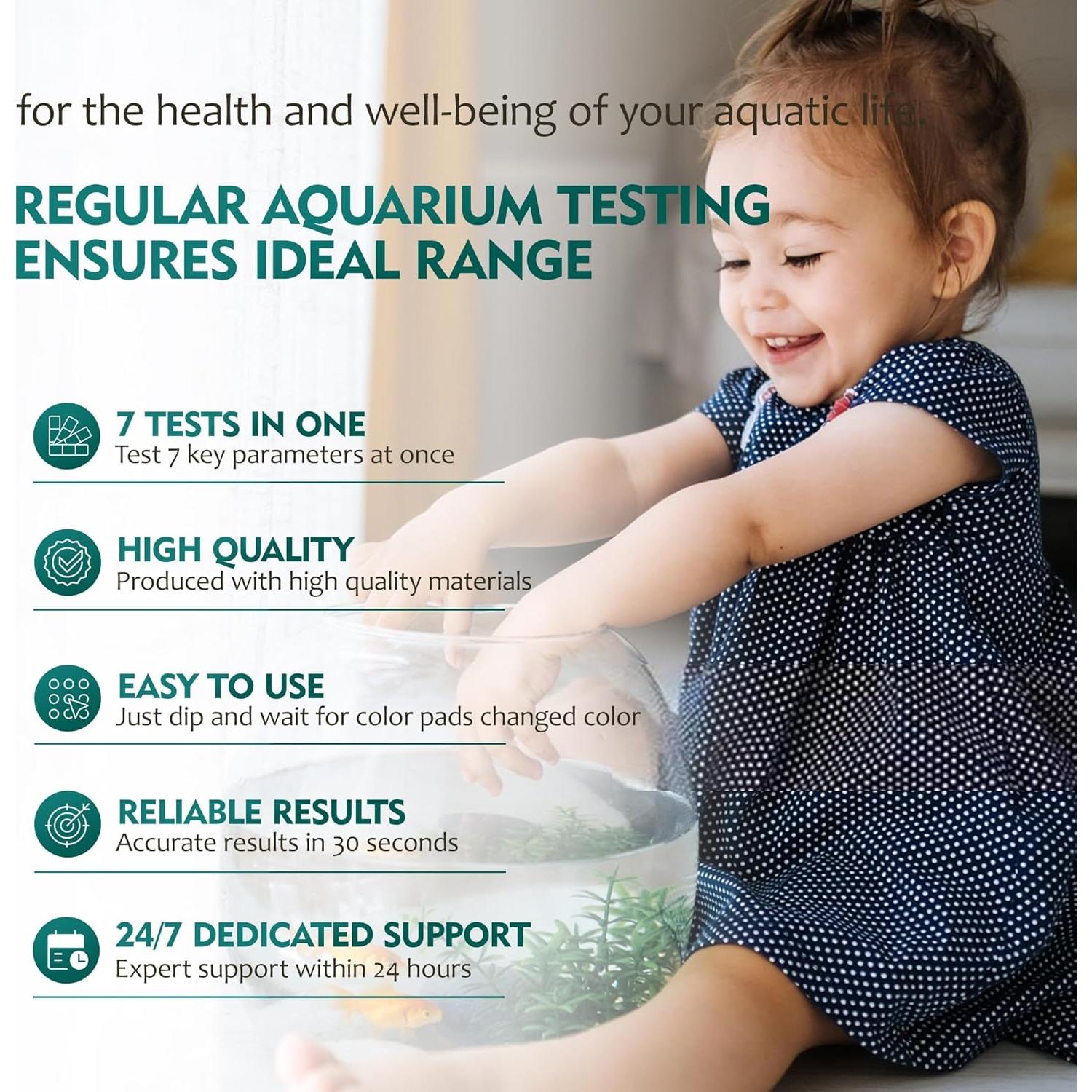 Tiras de Prueba para Acuarios 7 en 1 HOVIRAN - 125 Unidades