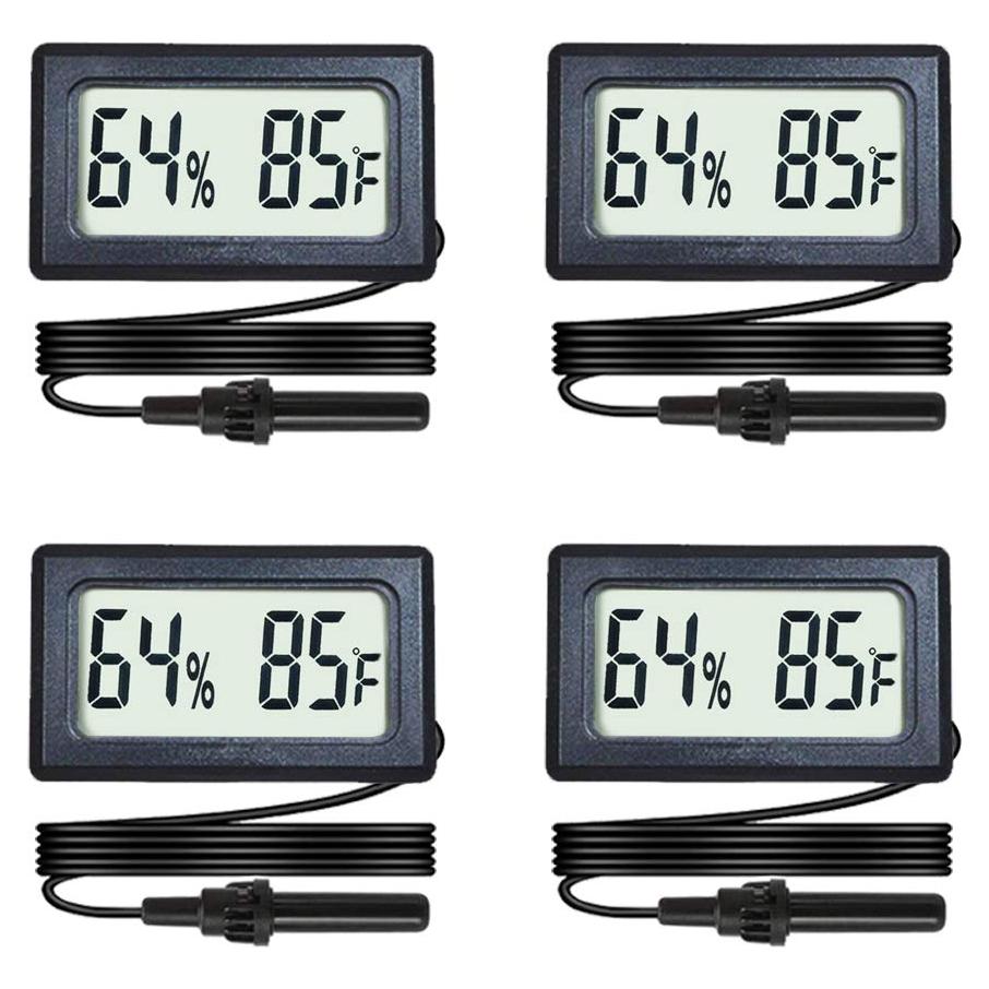 Paquete de 4 Termómetros Higrómetros Digitales Veanic