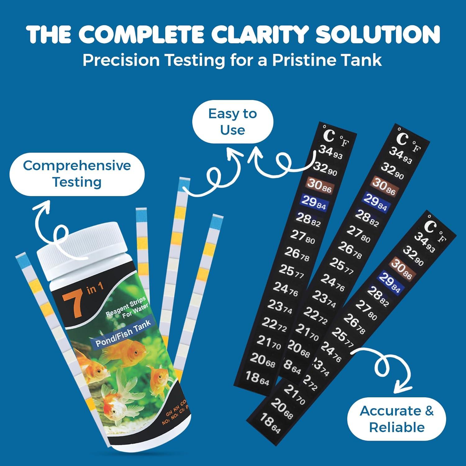 Kit de Prueba SunGrow para Acuario - 100 Tiras y Termómetro