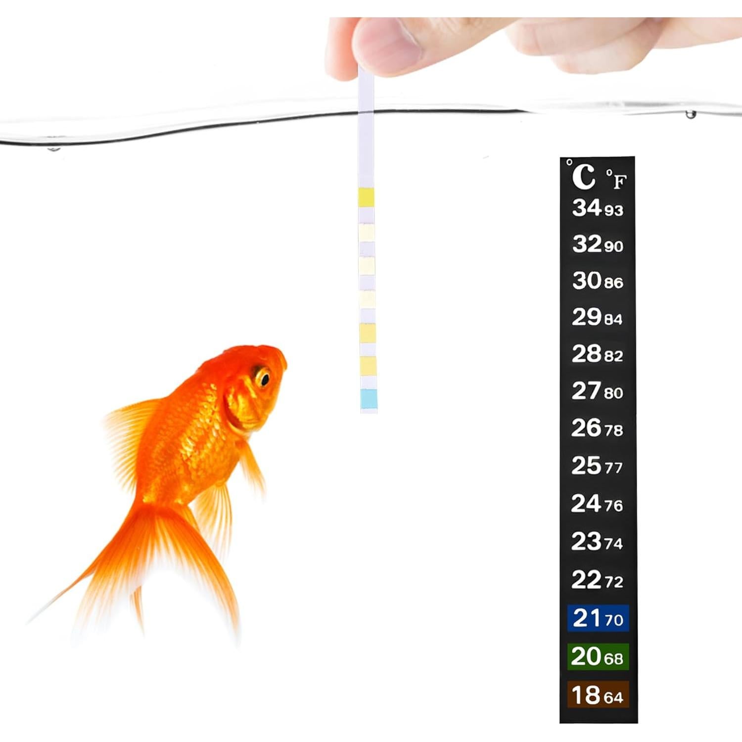 Kit de Prueba SunGrow para Acuario - 100 Tiras y Termómetro