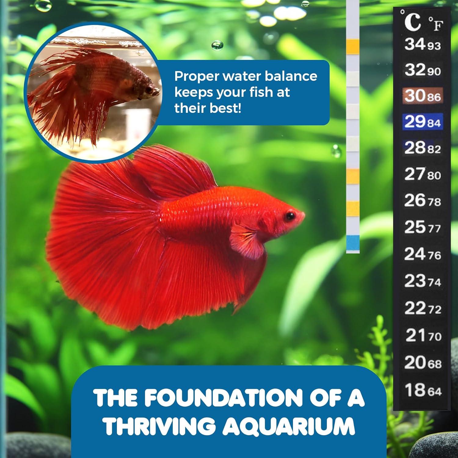 Kit de Prueba SunGrow para Acuario - 100 Tiras y Termómetro