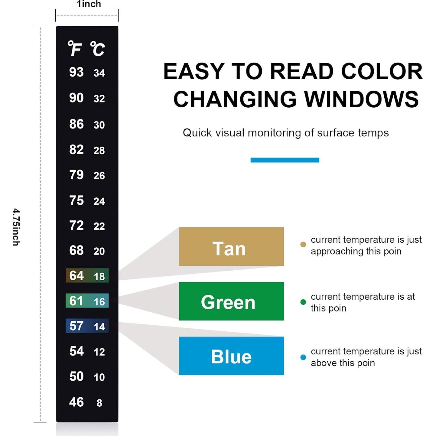 Zonon 24 Tiras Termómetro Adhesivo para Fermentación 8-34 °C