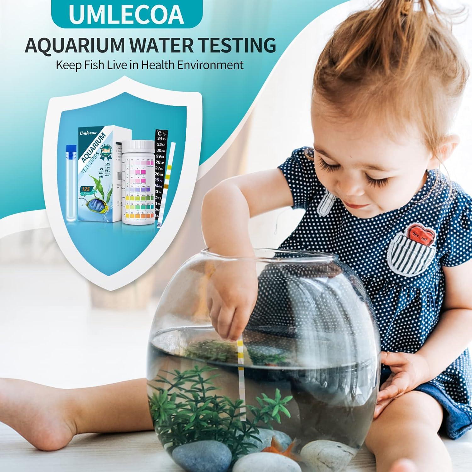 Kit de Prueba de Acuario 7 en 1 Umlecoa - 125 Tiras y Termómetro