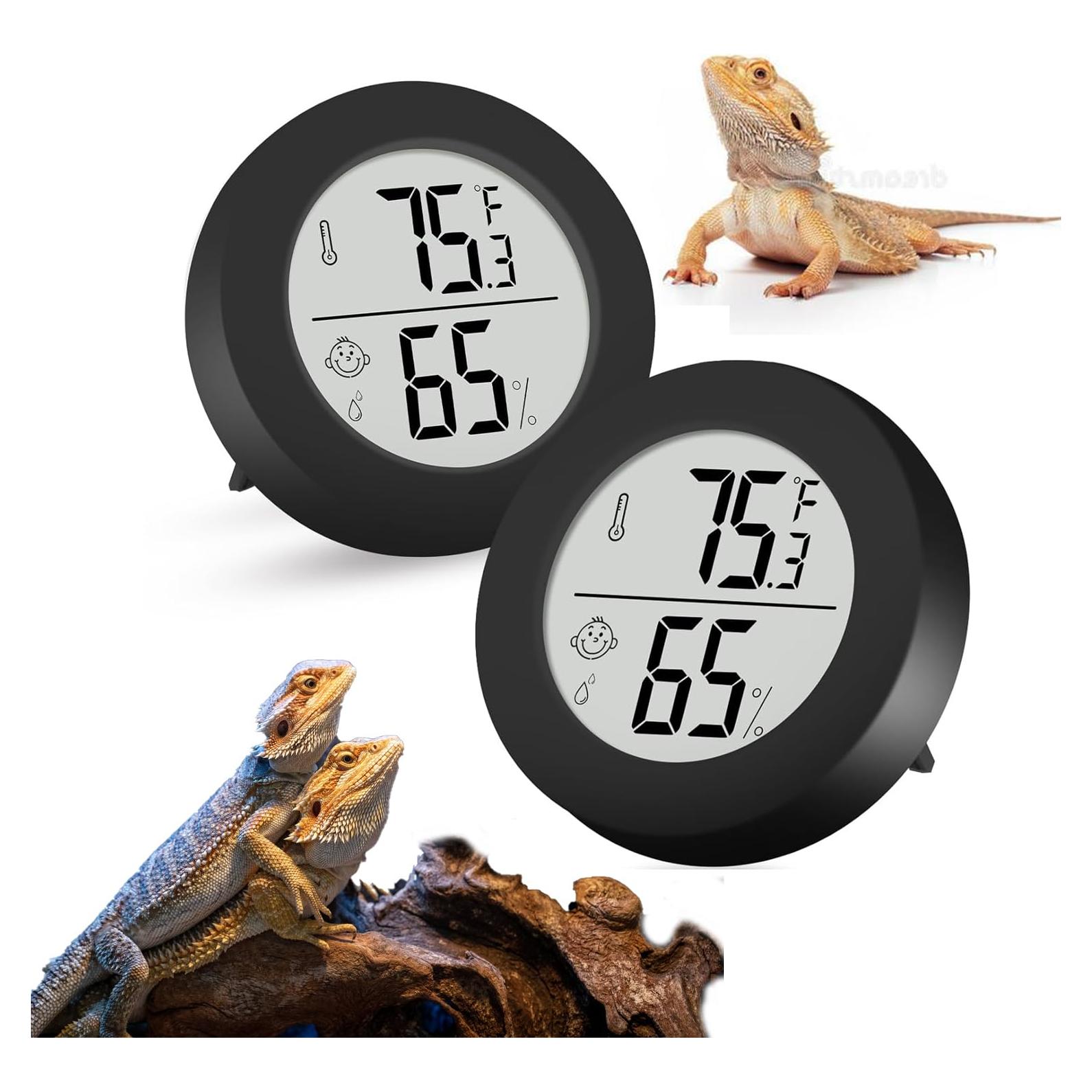 Termómetro e Higrómetro Digital para Reptiles Thlevel - Paquete de 2