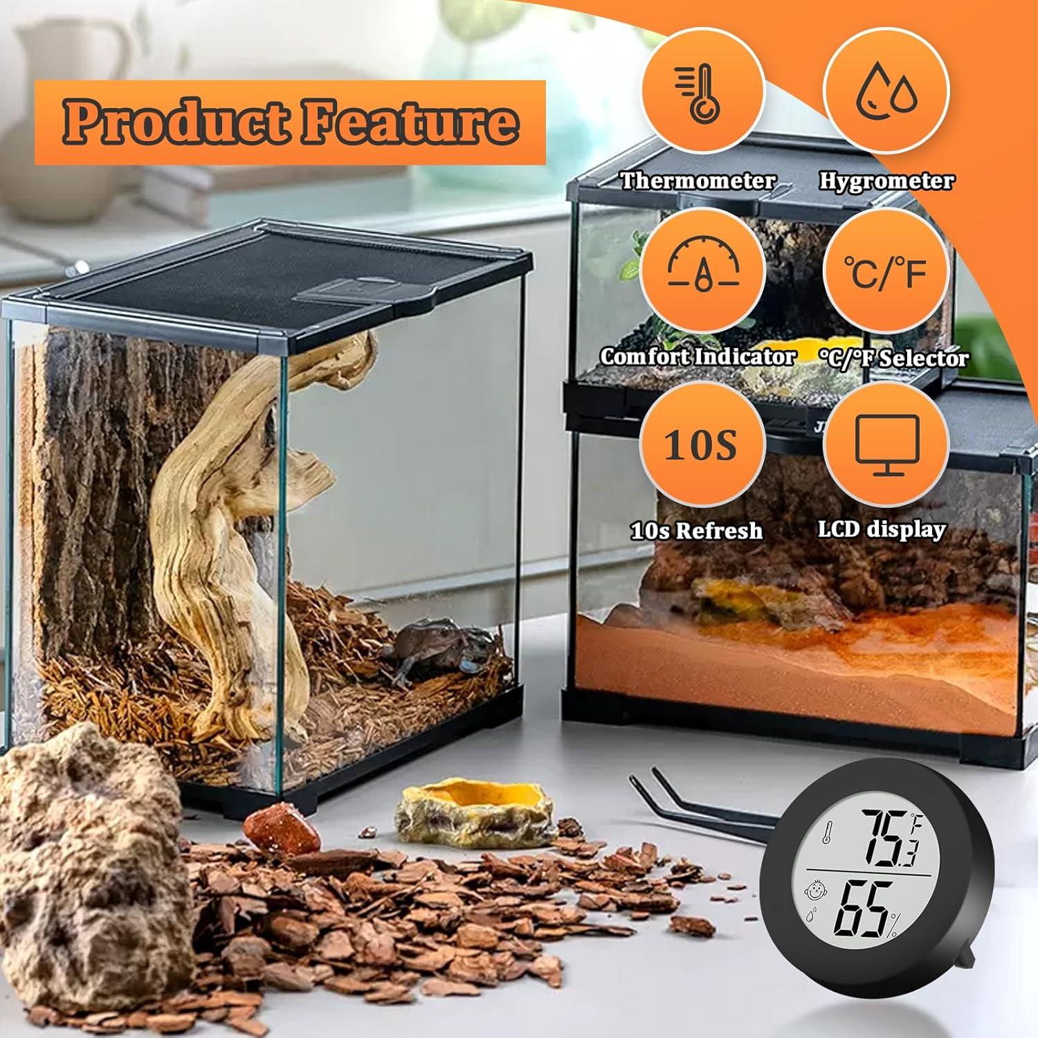 Termómetro e Higrómetro Digital para Reptiles Thlevel - Paquete de 2