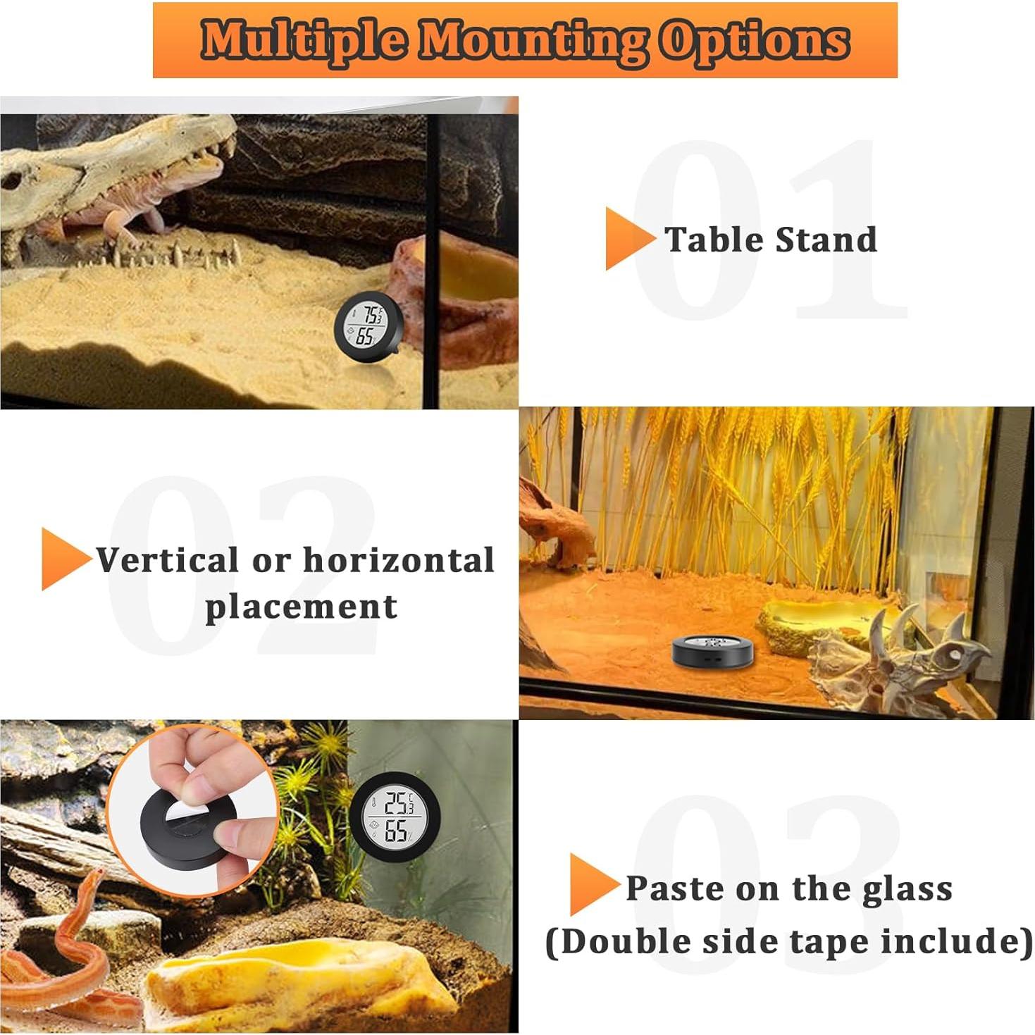 Termómetro e Higrómetro Digital para Reptiles Thlevel - Paquete de 2