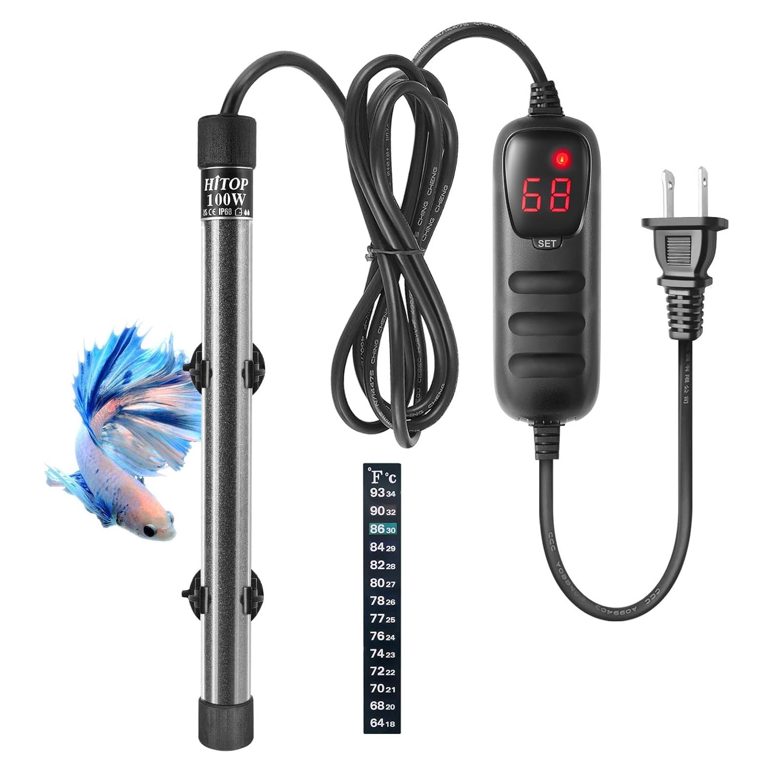 Calentador de Acuario HITOP 100W Digital Compacto 10-25 Gal