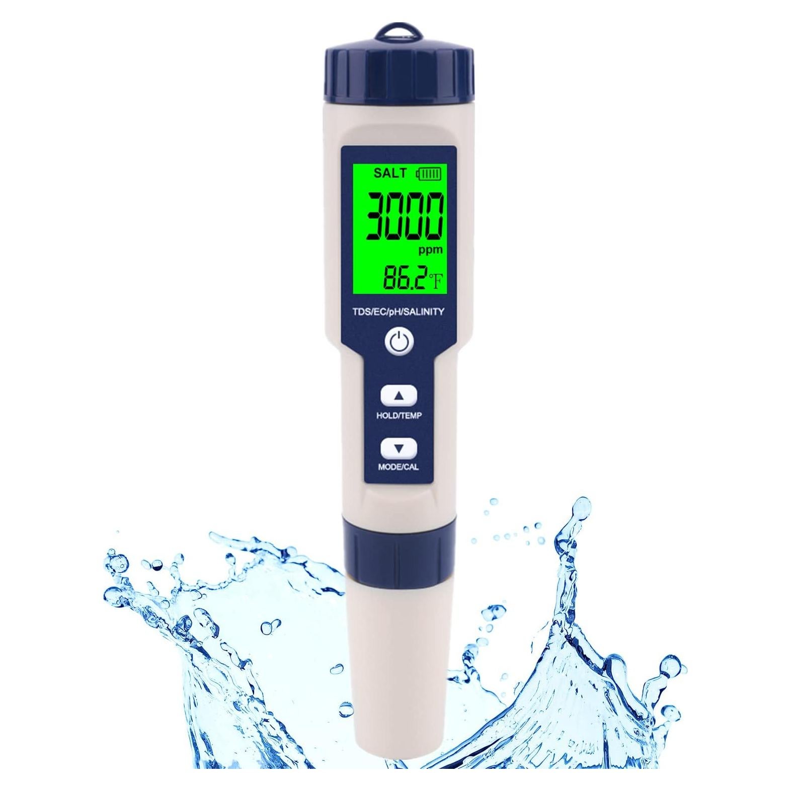 Medidor de Salinidad y pH Digital Hofun 5 en 1 para Agua