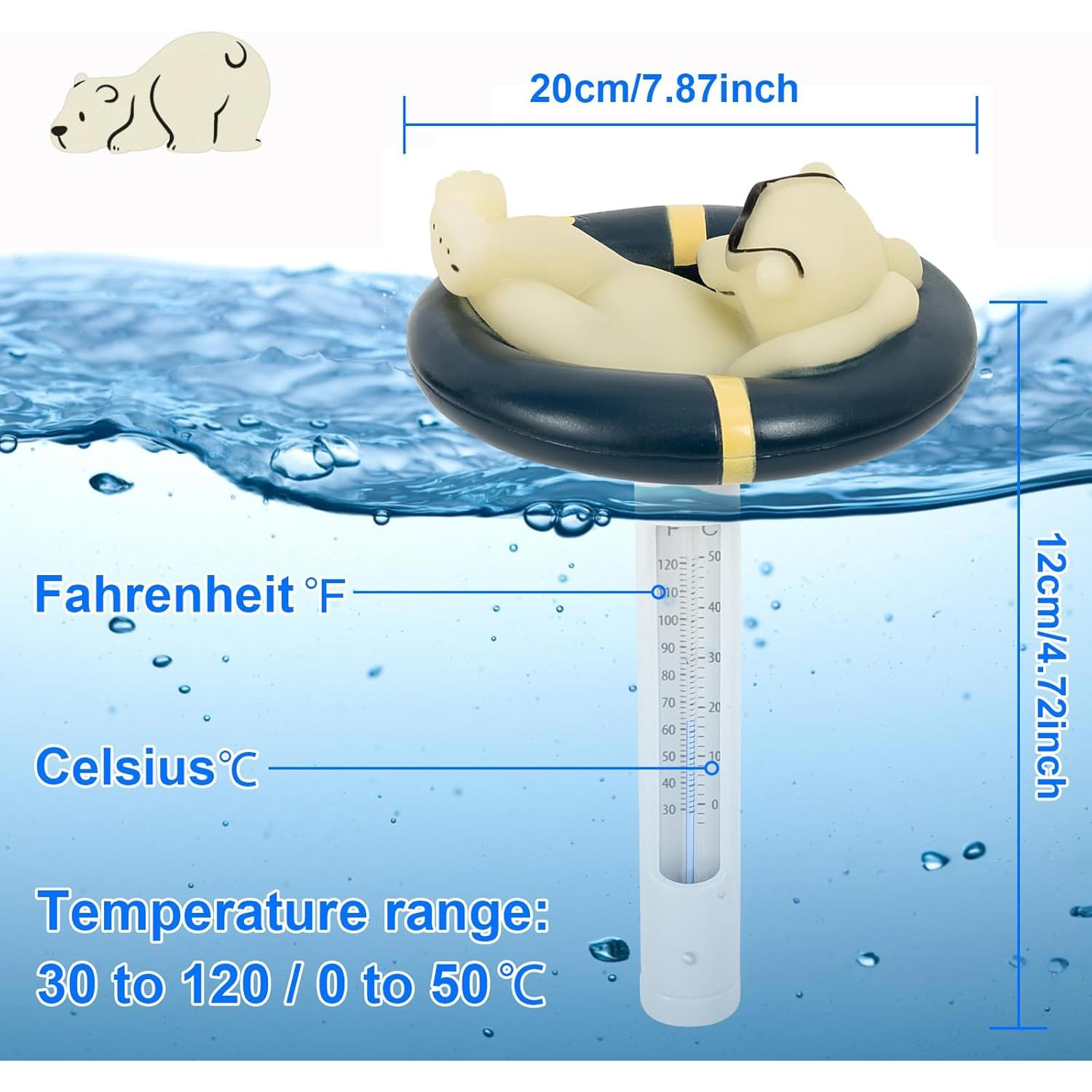 Termómetro Flotante de Piscina Prasburr Oso Polar 19.1cm