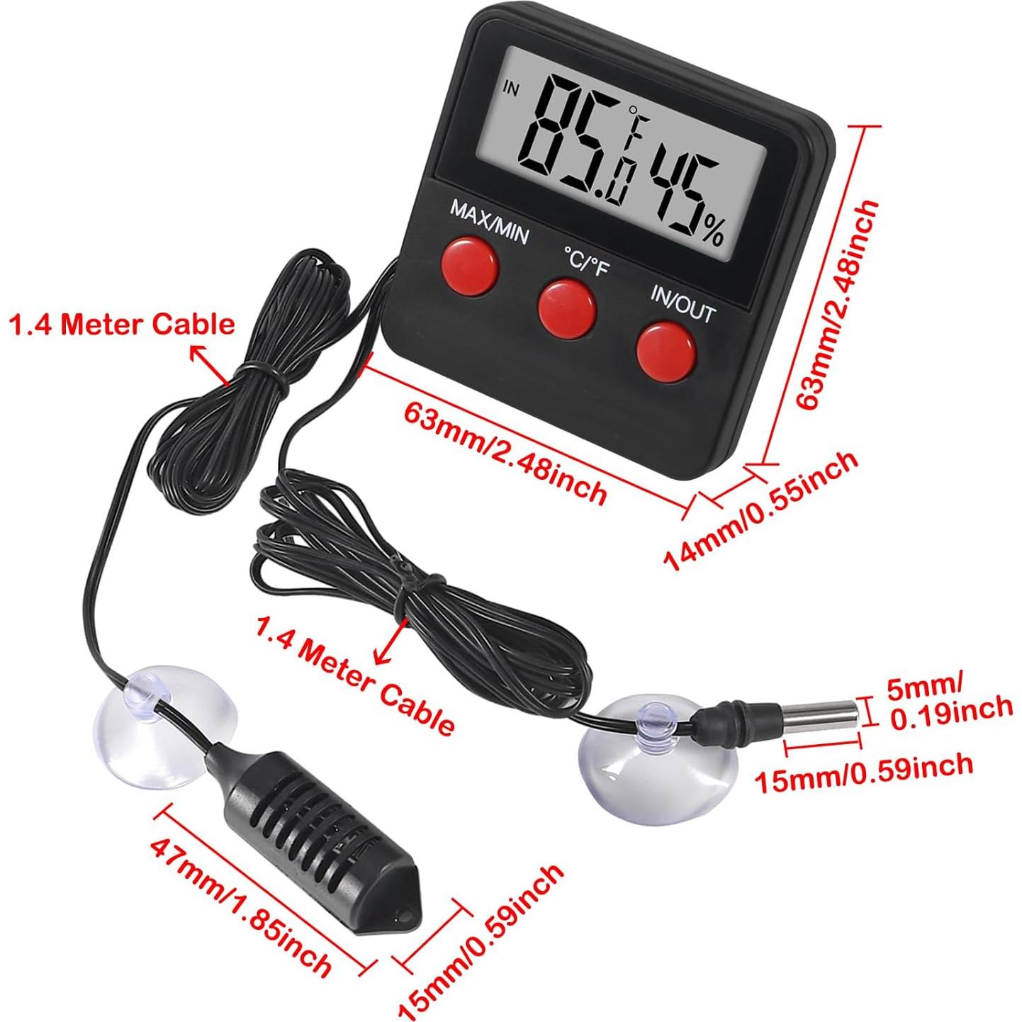 Termómetro Digital AITIAO para Reptiles y Acuarios con Higrómetro