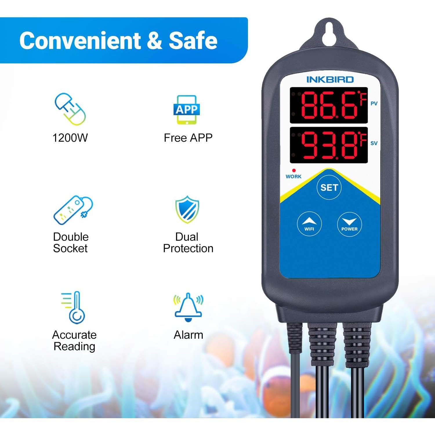 Controlador de Temperatura Inkbird ITC-306A WiFi 1200W Acuario