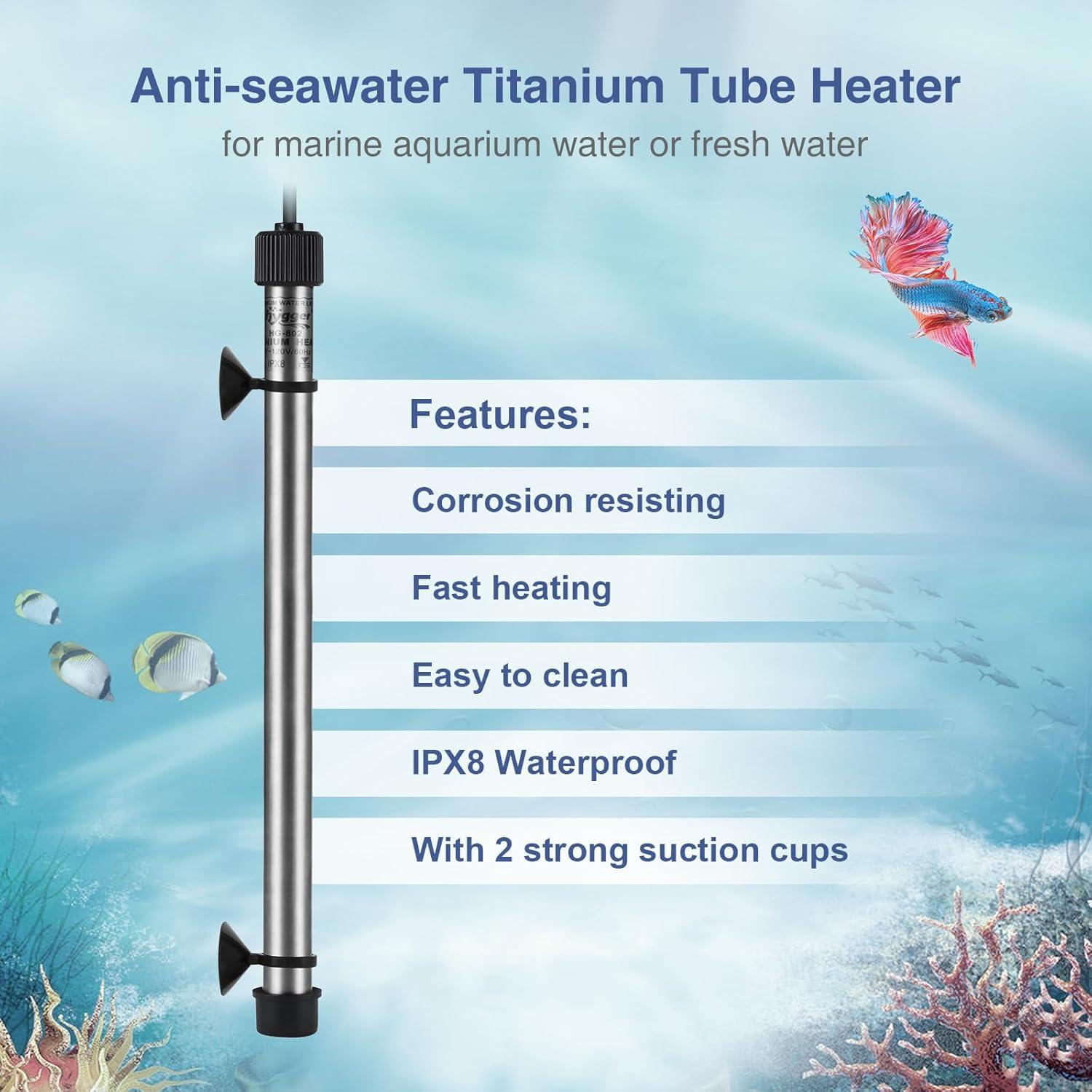 Calentador de Acuario Hygger 500W Titanio Digital 60-120 Gal