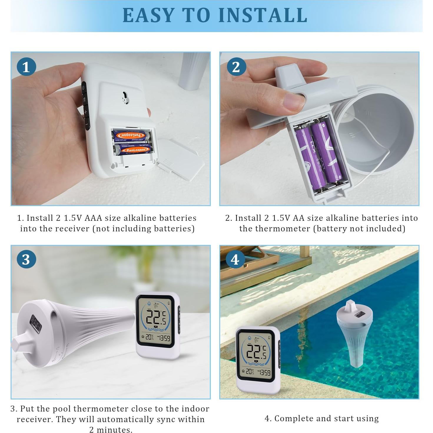Termómetro Digital Flotante Sunlithome PoolThermometer701 IPX8