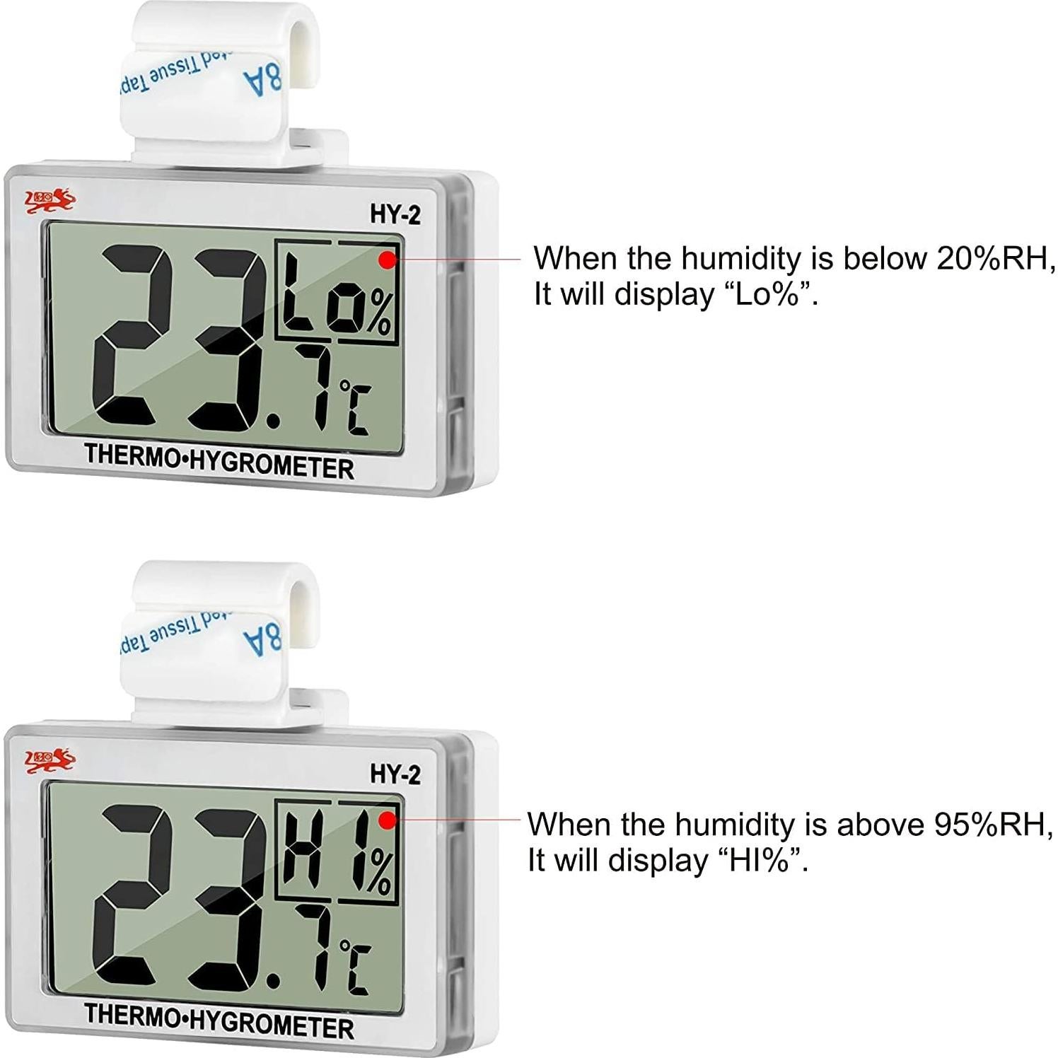 Termómetro Higrómetro Digital Poly para Reptiles LCD 52.83x33.02mm