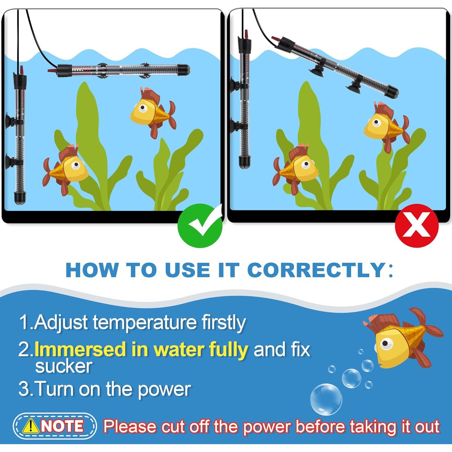 Calentador de Acuario Dreyoo 300W Ajustable para Peceras