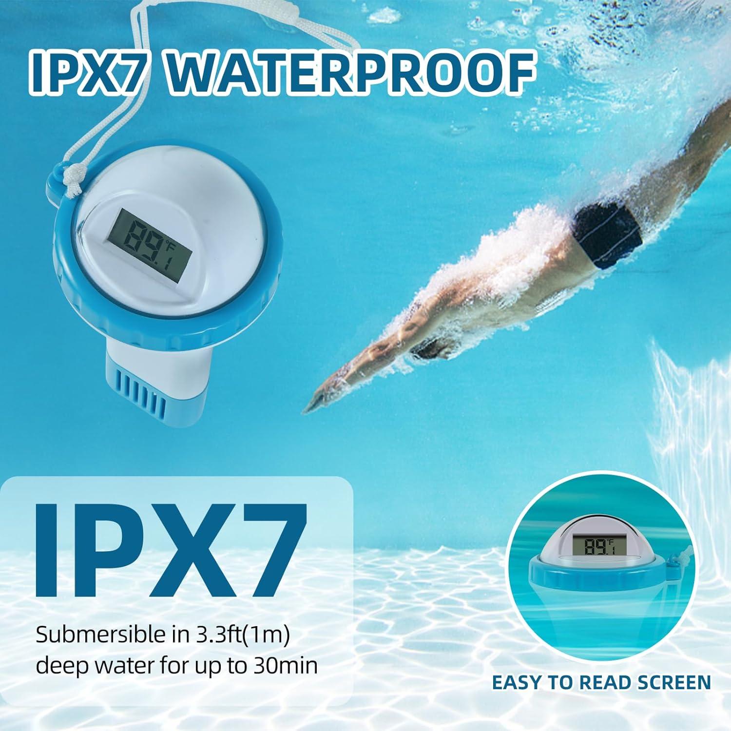 Termómetro de piscina inalámbrico BlueBay, IPX7, fácil lectura