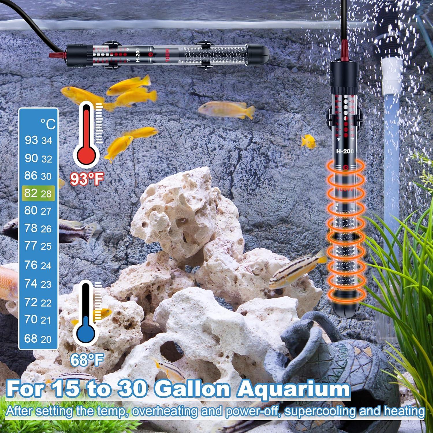 Calentador de Acuario Dreyoo 100W Ajustable para Peceras