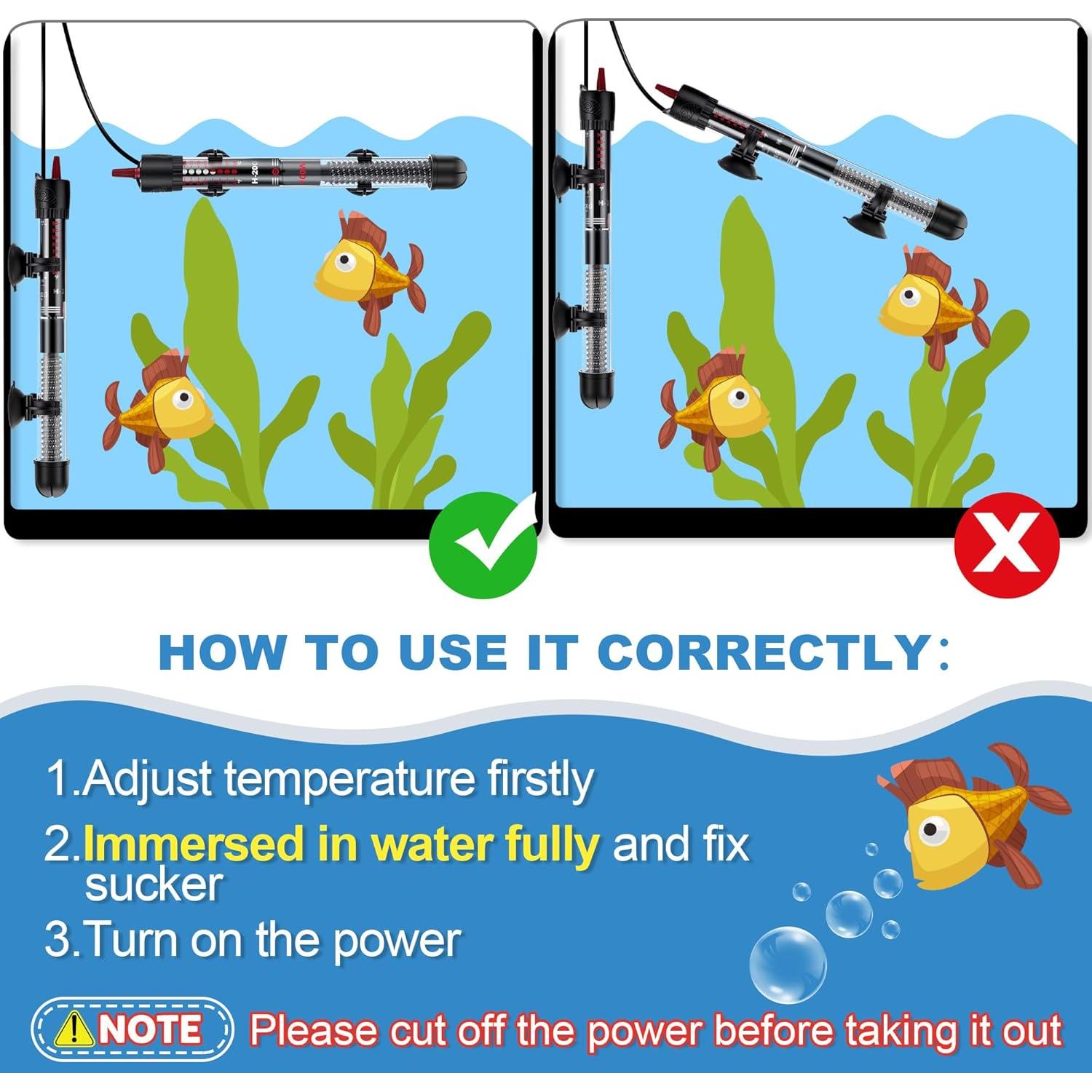 Calentador de Acuario Dreyoo 100W Ajustable para Peceras