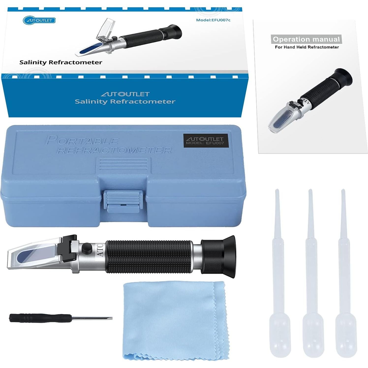 Refractómetro de Salinidad AUTOUTLET 0-100 PPT para Acuarios