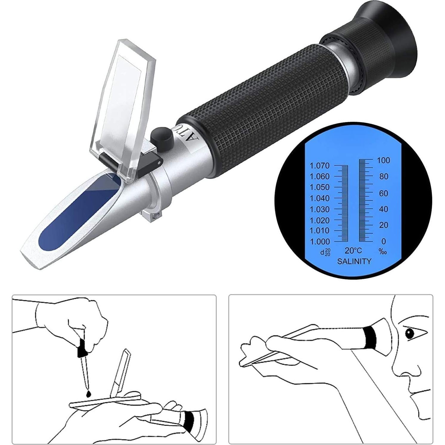 Refractómetro de Salinidad AUTOUTLET 0-100 PPT para Acuarios