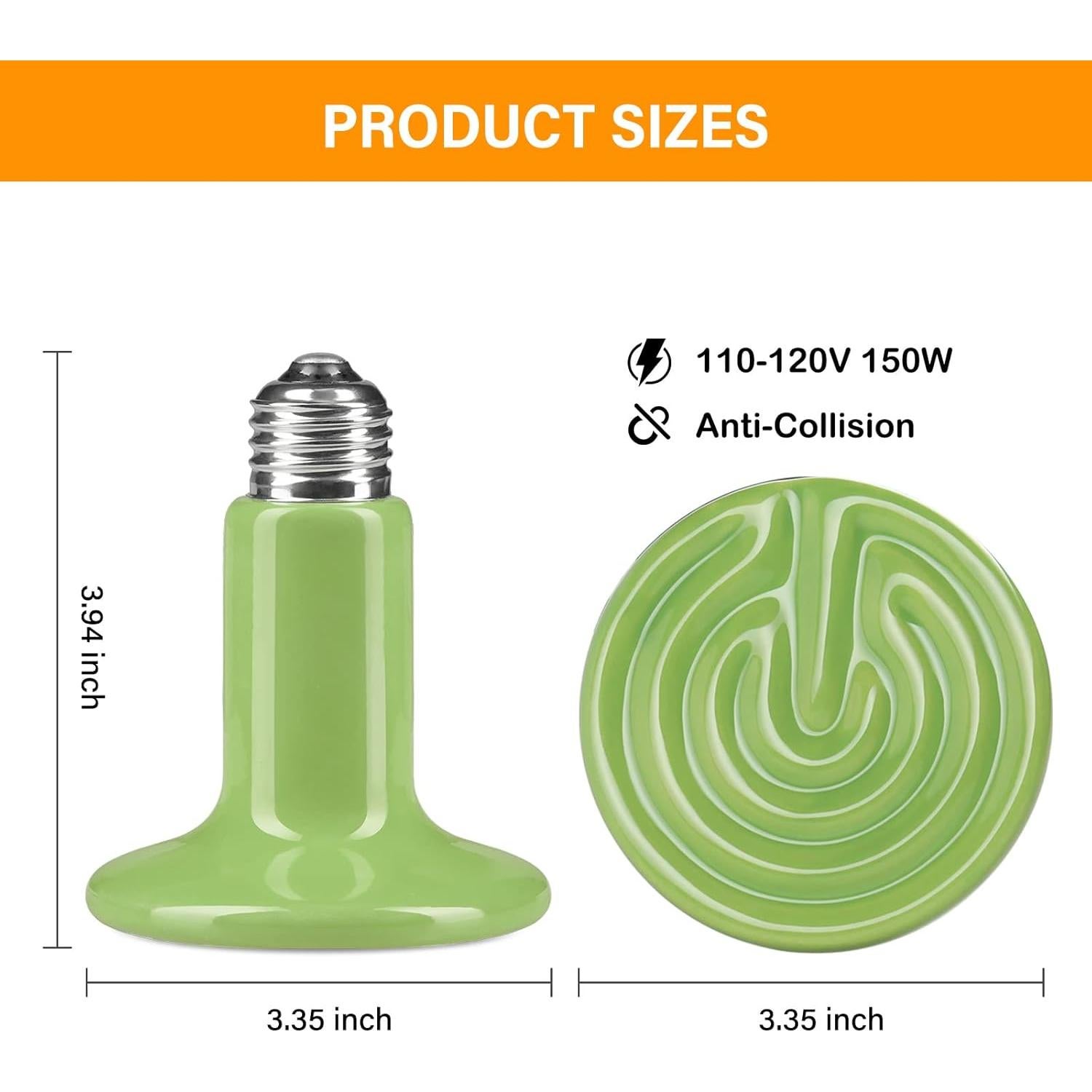 Bombilla de Calor Cerámica Simple Deluxe 150W 2-Pack Verde