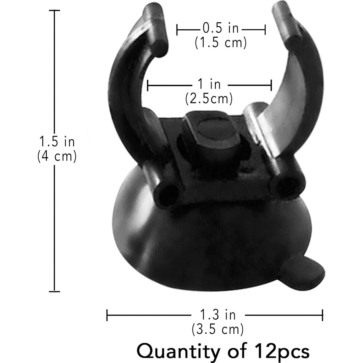 Paquete de 12 Ventosas de Silicona JOR para Acuarios 2.54 cm