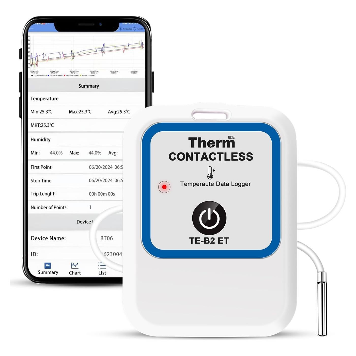 Termómetro Inteligente TE-B2 ET Aprvtio para Acuario y Refrigerador