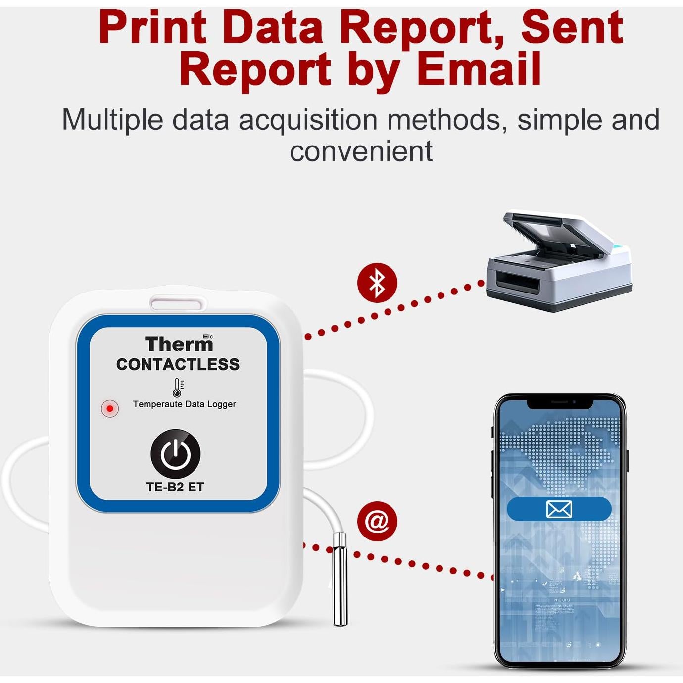 Termómetro Inteligente TE-B2 ET Aprvtio para Acuario y Refrigerador