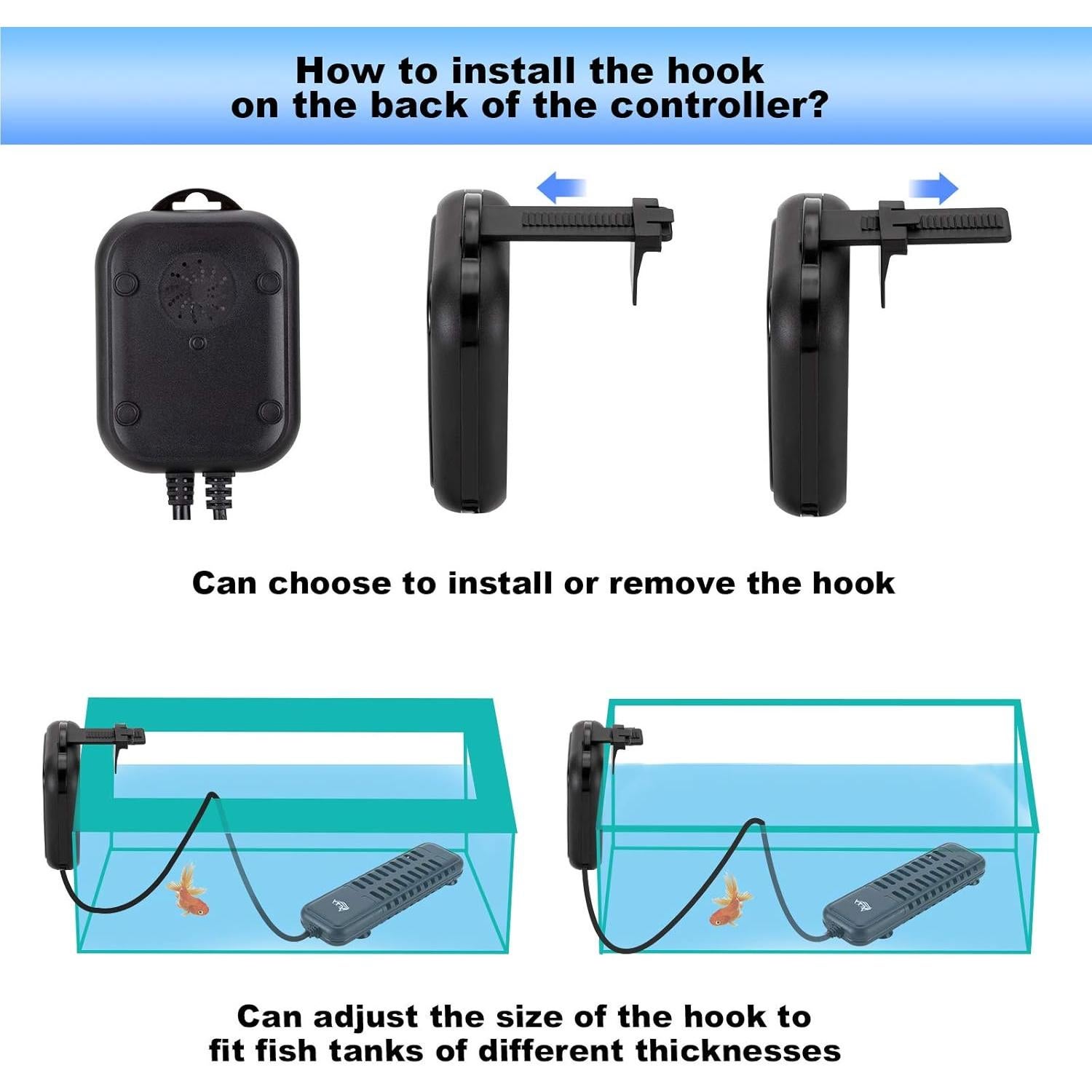 Calentador de Acuario AQQA 1200W con Controlador LED