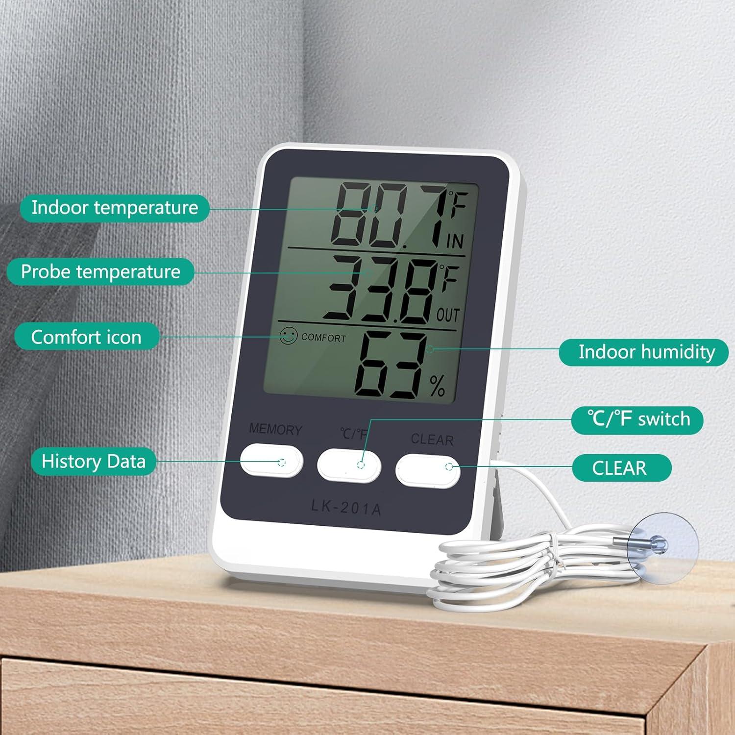 Termómetro Digital ORIA con Sonda de 1.5m y Pantalla LCD