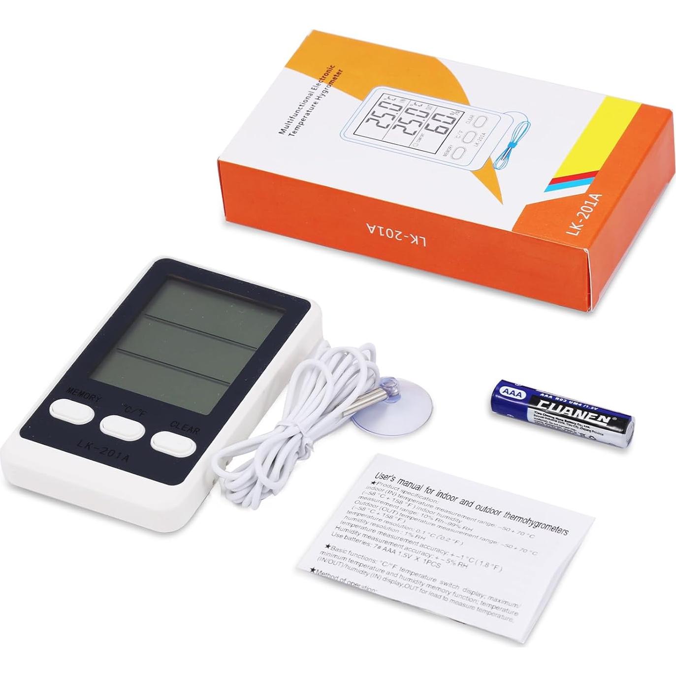 Termómetro Digital ORIA con Sonda de 1.5m y Pantalla LCD