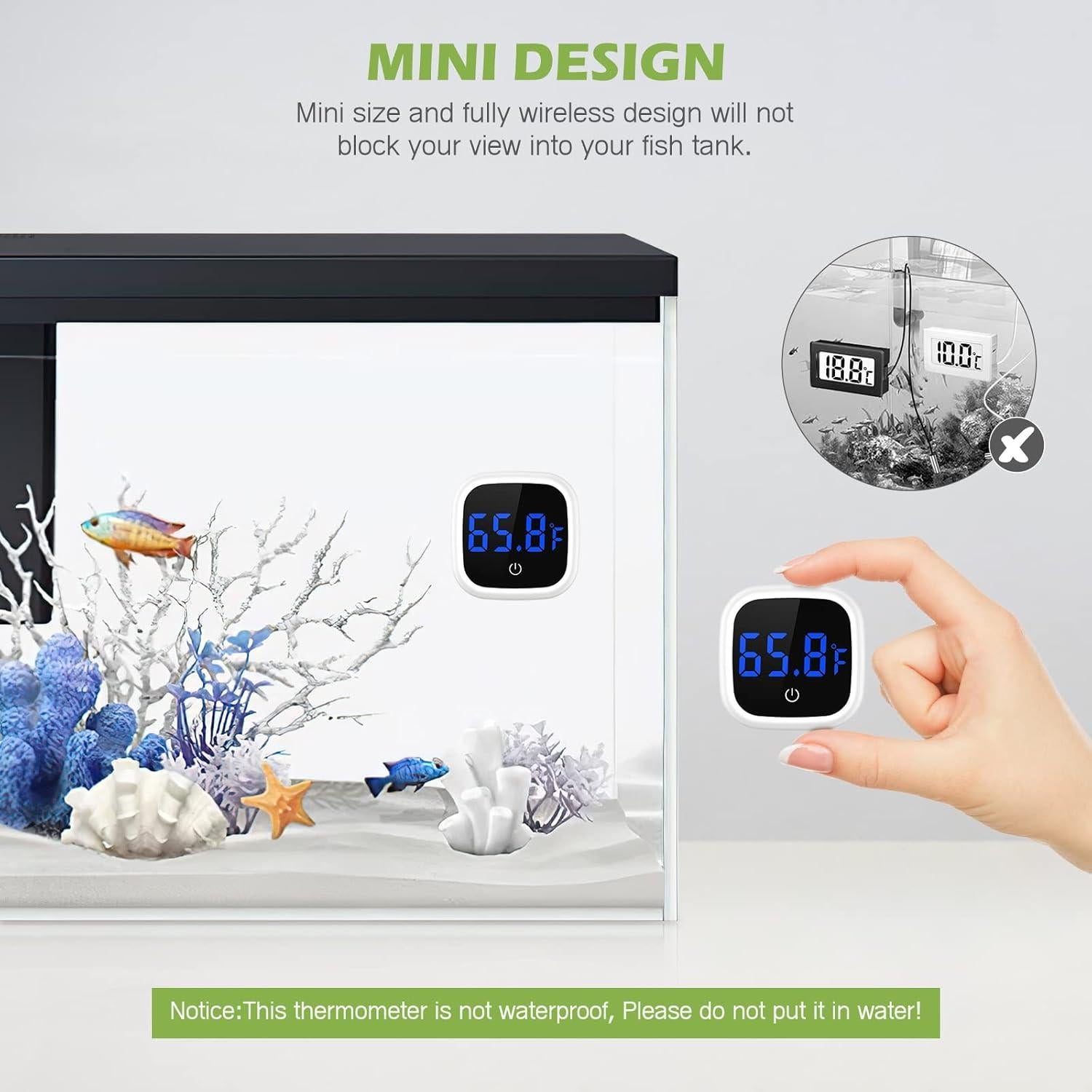 Termómetro Digital de Acuario KeeKit con Pantalla LED 0-60°C