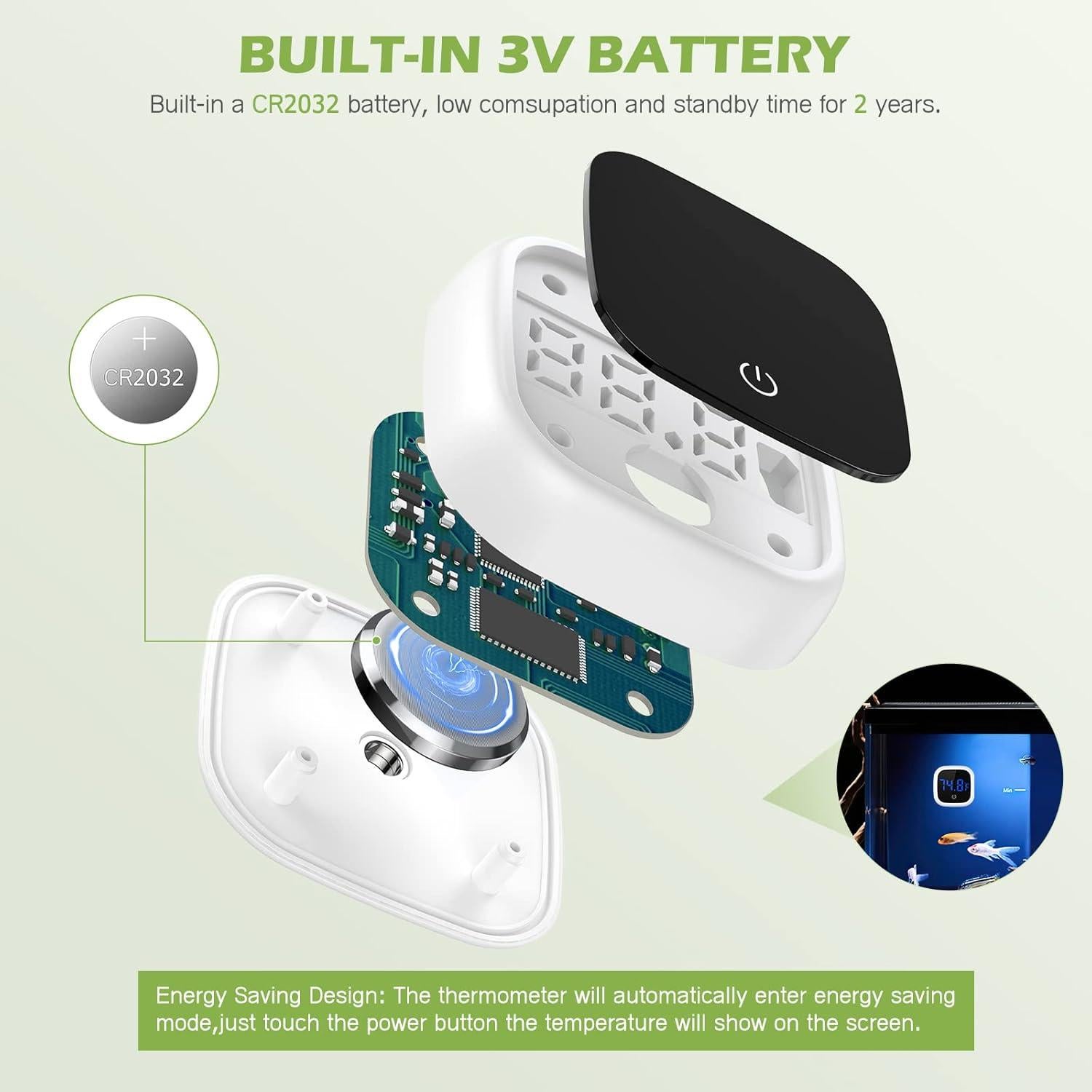 Termómetro Digital de Acuario KeeKit con Pantalla LED 0-60°C