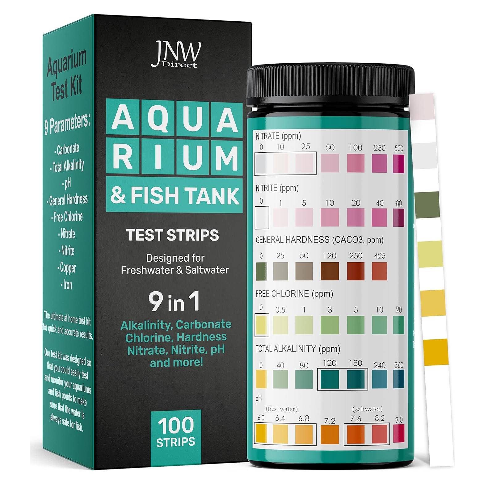 Kit de Prueba de Agua para Acuarios JNW Direct - 100 Tiras 9-en-1