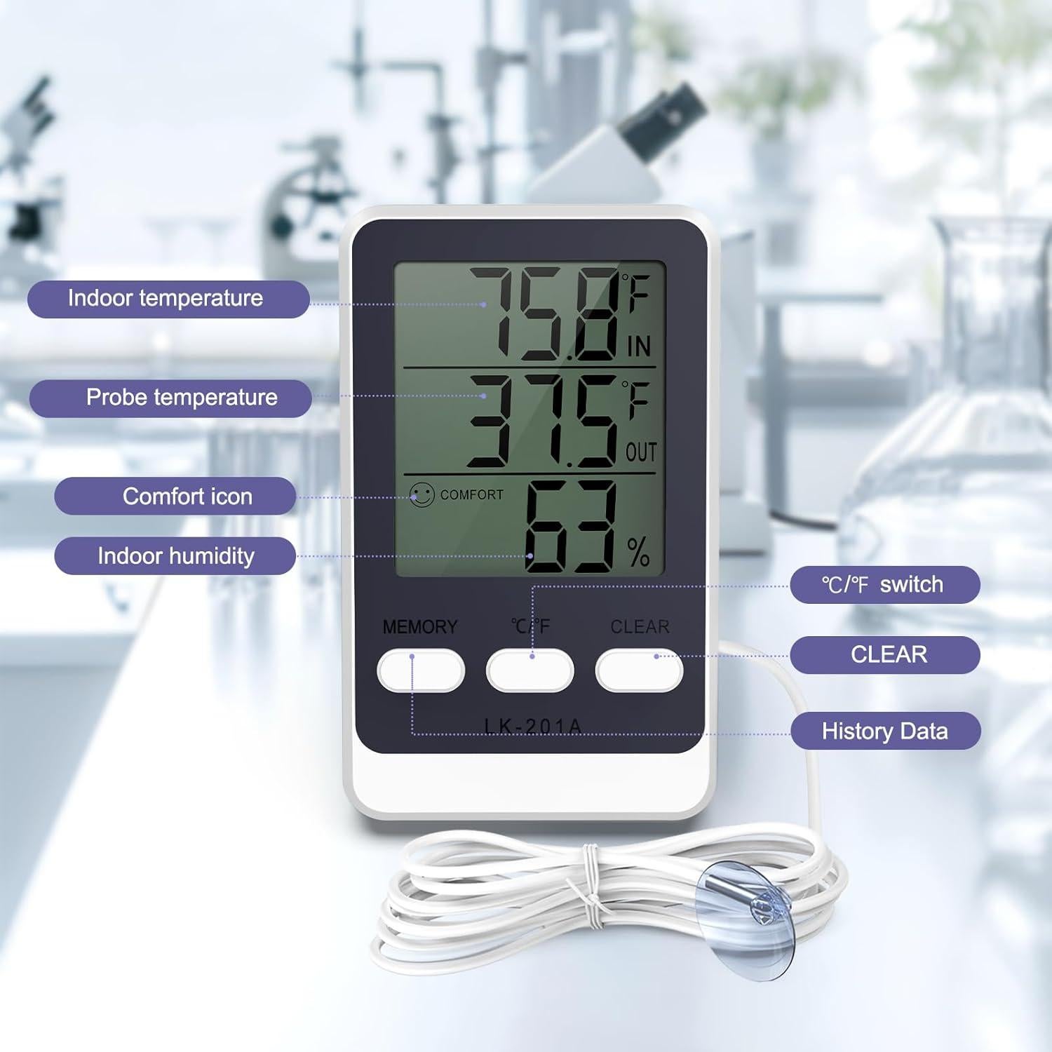 Termómetro Digital JXTZ para Refrigerador y Congelador