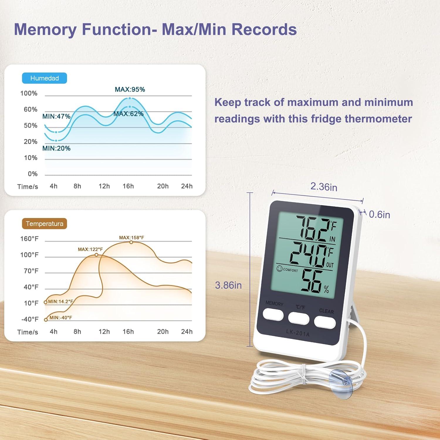 Termómetro Digital JXTZ para Refrigerador y Congelador