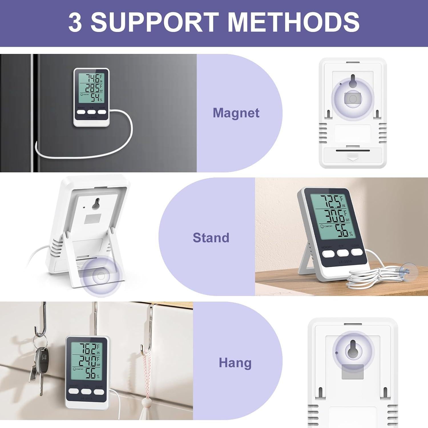 Termómetro Digital JXTZ para Refrigerador y Congelador