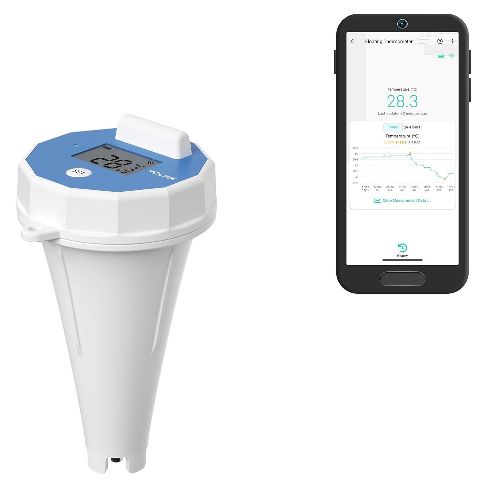 Termómetro Flotante Inteligente YoLink para Piscina 402m