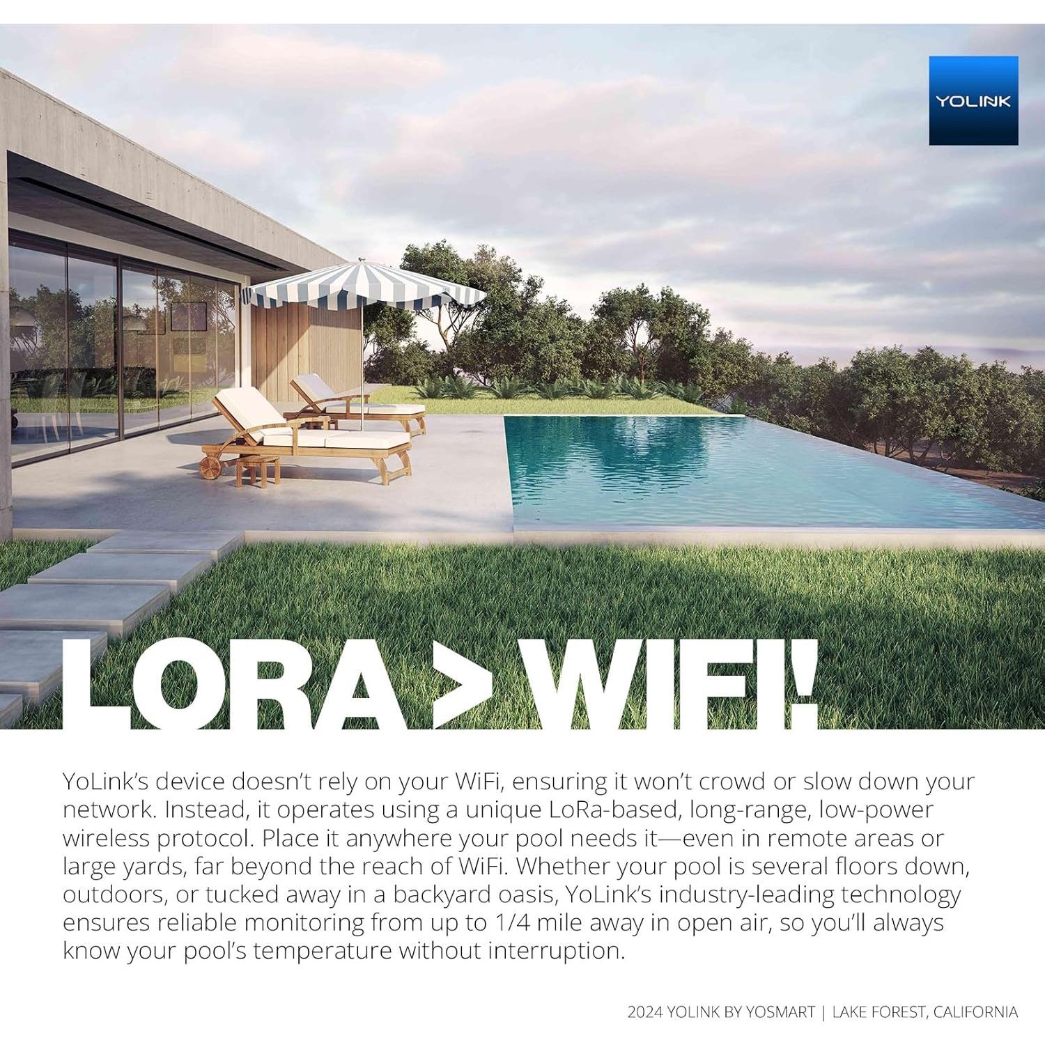 Termómetro Flotante Inteligente YoLink para Piscina 402m