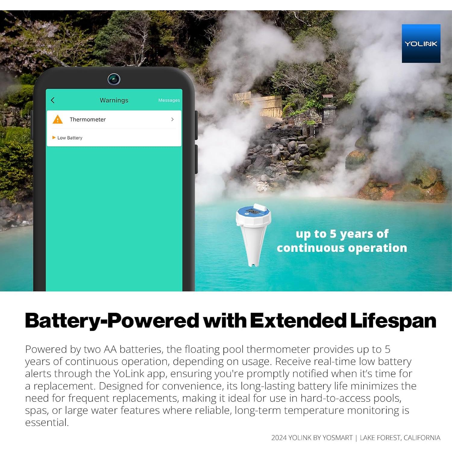 Termómetro Flotante Inteligente YoLink para Piscina 402m
