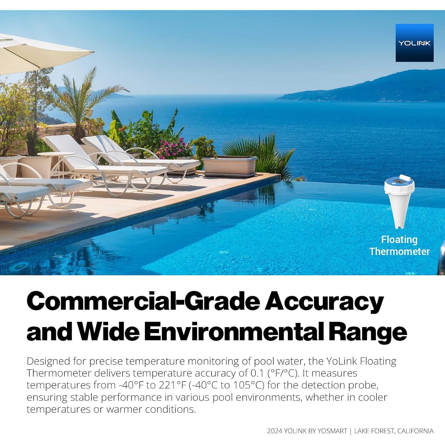 Termómetro Flotante Inteligente YoLink para Piscina 402m