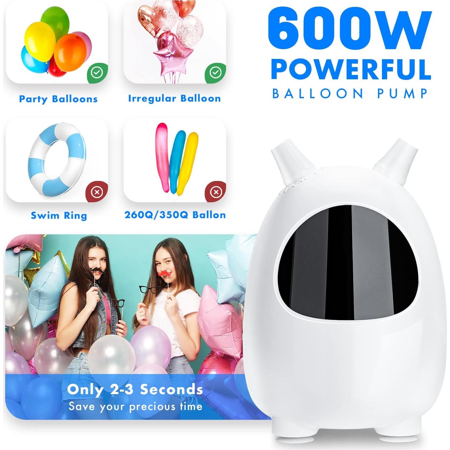 Bomba de aire eléctrica SPLAKS para globos - 600W portátil