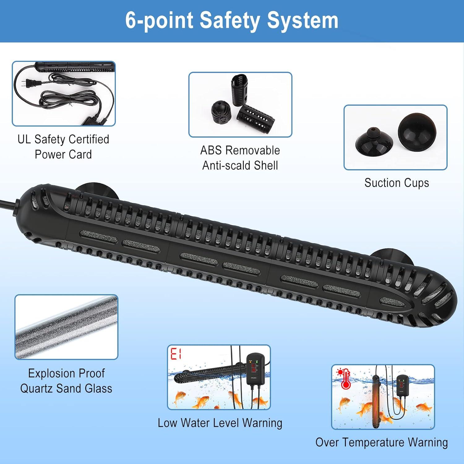 Calentador de Acuario HiTauing 100W con Pantalla Digital LED