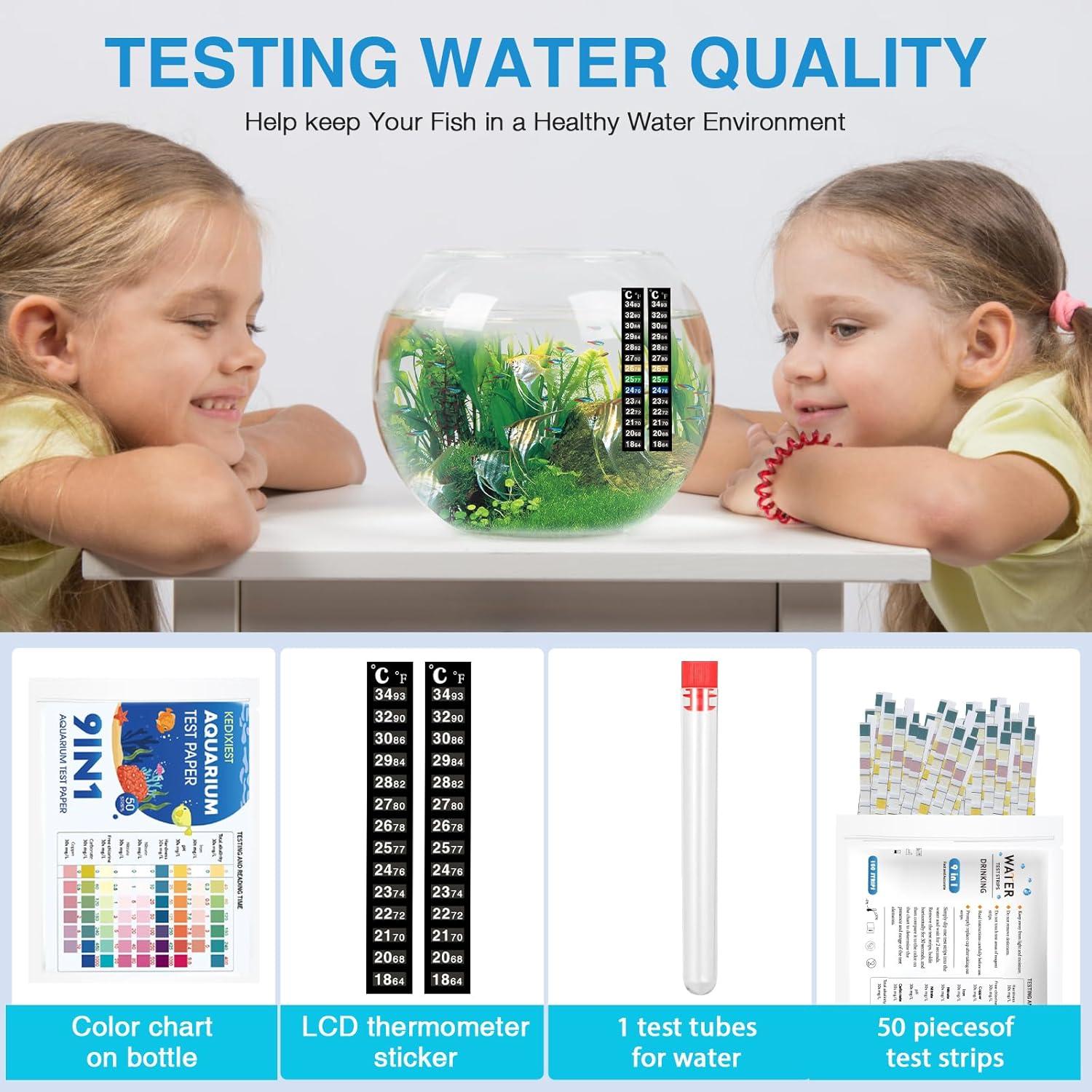 Kit de Prueba de Agua 9-en-1 Kedixiest - 50 Tiras + Termómetros